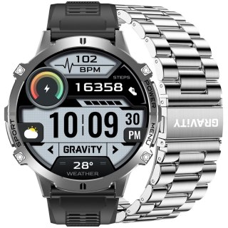 Smartwatch Gravity Grafitowy Pasek + Bransoleta GT42-3 Gravity