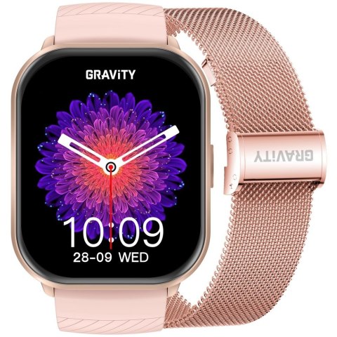 Smartwatch Gravity Różowy Pasek + Bransoleta GT43-1 Gravity