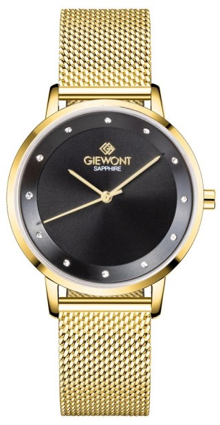 Zegarek Damski Giewont Sapphire Złoto Czarny GW4130-B3 Giewont