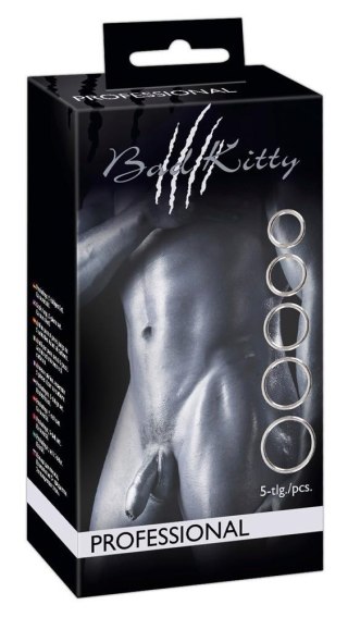 Bad Kitty Set of 5 Metal Rings ORION