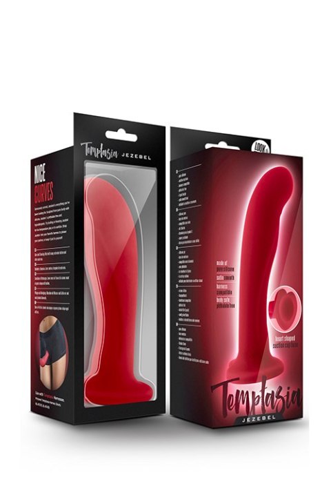Dildo silikonowe Temptasia Jezebel czerwone z przyssawką 15 cm Blush