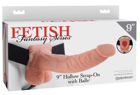 FETISH FANTASY SERIES 9 INCH HOLLOW STRAP-ON WITH BALLS LIGHT Pipedream