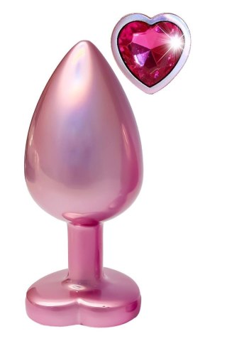 Korek analny aluminiowy Gleaming Love różowy z serduszkiem duży Dream Toys