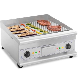 Grill płyta grillowa podwójna gładka ryflowana z szufladą na tłuszcz 230 V 2x 3200 W Royal catering