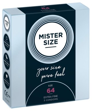 Prezerwatywy wegańskie Mister Size 64 mm 3 sztuki Mister Size