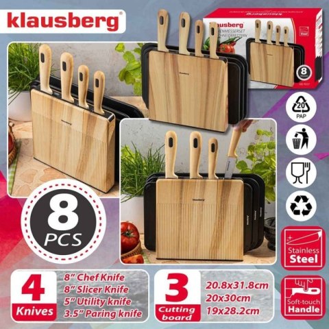 ZESTAW NOŻY I DESEK KUCHENNYCH W STOJAKU KLAUSBERG KB-9037 Klausberg