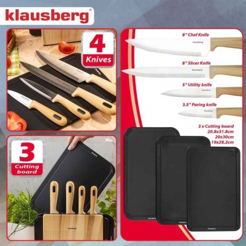 ZESTAW NOŻY I DESEK KUCHENNYCH W STOJAKU KLAUSBERG KB-9037 Klausberg