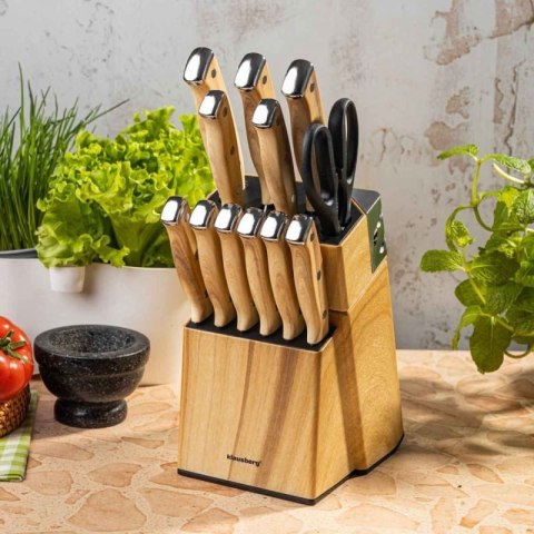 ZESTAW NOŻY KUCHENNYCH I DO STEKÓW W BLOKU KLAUSBERG KB-9038 Klausberg