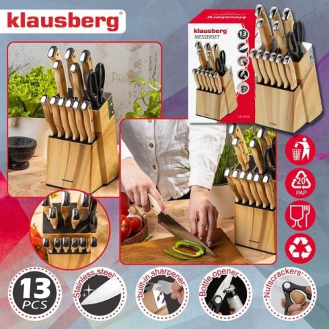 ZESTAW NOŻY KUCHENNYCH I DO STEKÓW W BLOKU KLAUSBERG KB-9038 Klausberg
