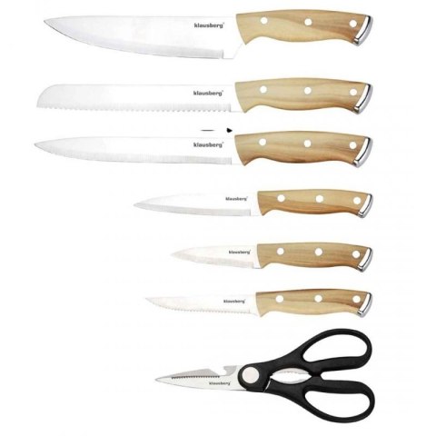 ZESTAW NOŻY KUCHENNYCH I DO STEKÓW W BLOKU KLAUSBERG KB-9038 Klausberg