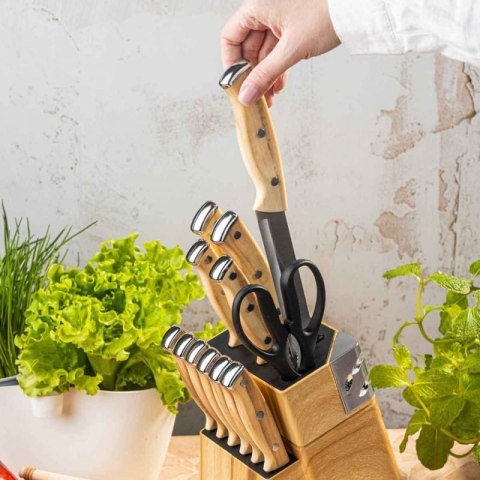 ZESTAW NOŻY KUCHENNYCH I DO STEKÓW W BLOKU KLAUSBERG KB-9038 Klausberg