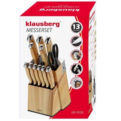 ZESTAW NOŻY KUCHENNYCH I DO STEKÓW W BLOKU KLAUSBERG KB-9038 Klausberg