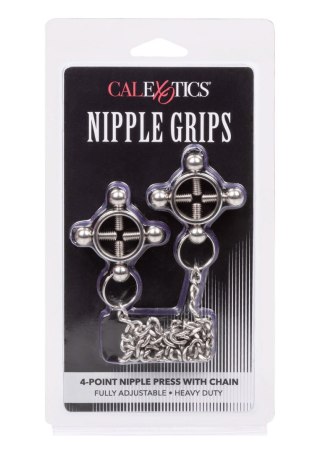 4 Point Nipple Press w Chain Black SCALA