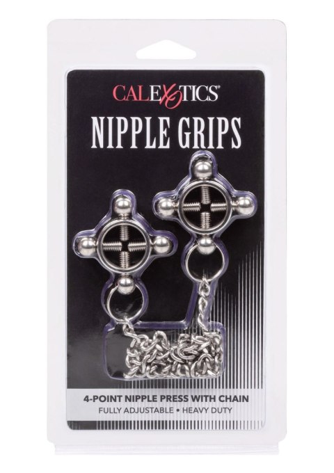 4 Point Nipple Press w Chain Black SCALA