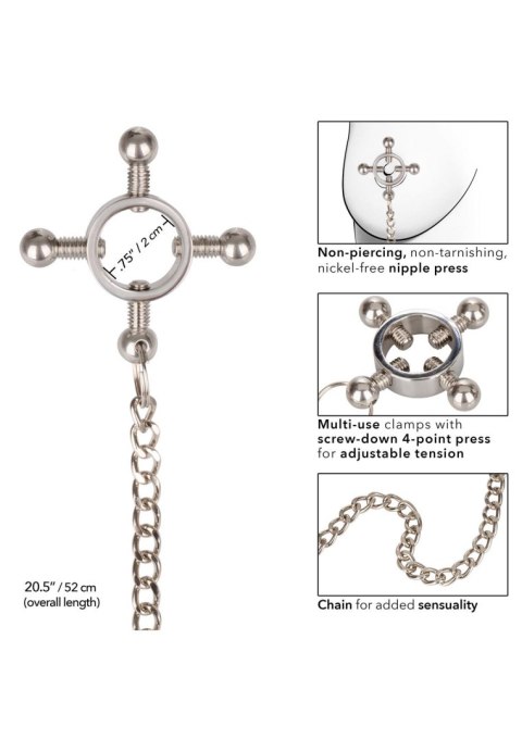 4 Point Nipple Press w Chain Black SCALA