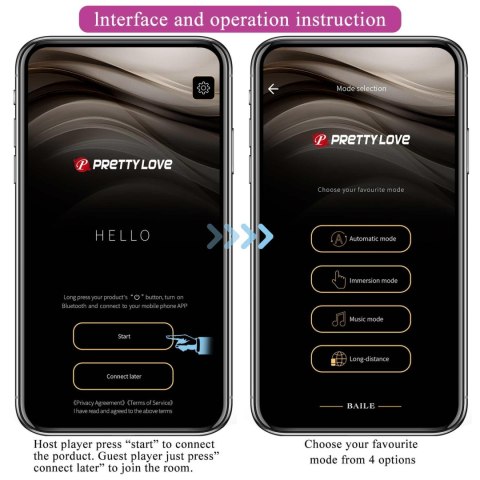 PRETTY LOVE - Abner, Mobile APP Long-distance Control 12 vibration functions Baile - Boys of Toys Sp. z. o.o. (dystrybutor)