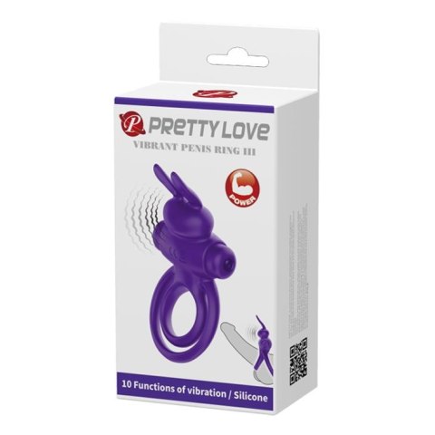 PRETTY LOVE - VIBRANT PENIS RING III 10 Functions Purple Baile - Boys of Toys Sp. z. o.o. (dystrybutor)