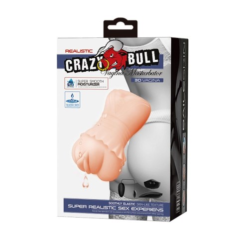 CRAZY BULL - Realistic Vagina Masturbator, Vibration Water lubricant, 3 AAA batteries Baile - Boys of Toys Sp. z. o.o. (dystrybutor)