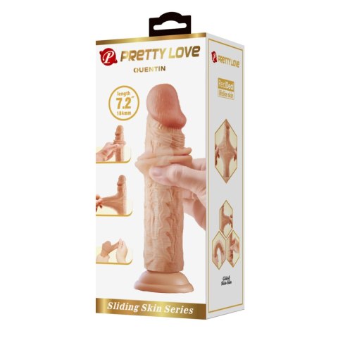 PRETTY LOVE - QUENTIN 7.2"(184mm) Sliding Skin Series TPR, Suction base Bendable Baile - Boys of Toys Sp. z. o.o. (dystrybutor)