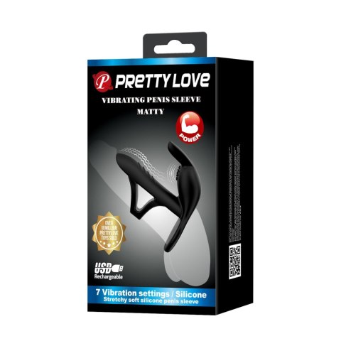 VIBRATING PENIS SLEEVE MATTY, 7 vibration functions Memory function Pretty Love