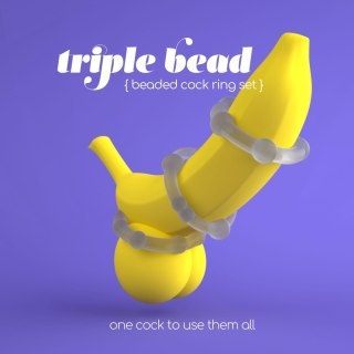 TRIPLE BEAD COCKRING SET CLEAR CRUSHIOUS Crushious - Lunyvan S.L.