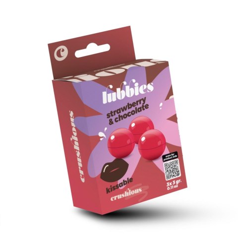 CRUSHIOUS LUBBIES KISSABLE OIL BALLS STRAWBERRY & CHOCOLATE Crushious - Lunyvan S.L.