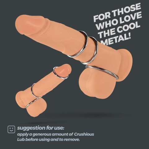 CRUSHIOUS METALEROS 3 METAL COCKRING SET Crushious - Lunyvan S.L.