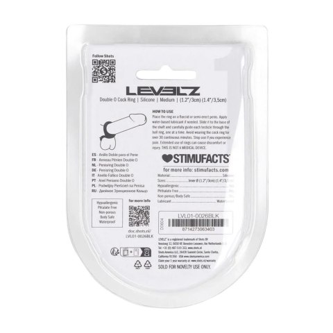 Double O Silicone Cockring - M - Black SHOTS