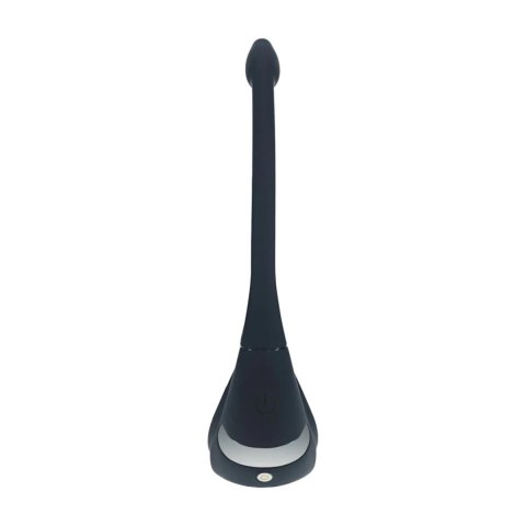 Remote Control Vibrating Silicone Tri O Cockring with Prostate Stimulator - Black SHOTS