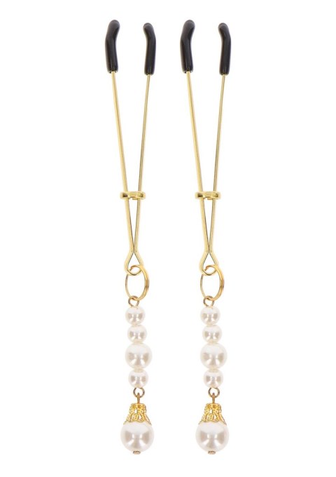 Tweezers With Pearls Gold SCALA