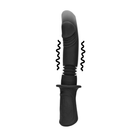 Hand Held Vibrating and Thrusting Sex Machine - Black SHOTS