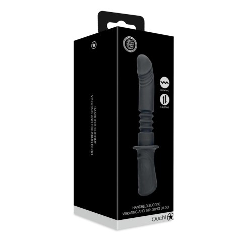 Hand Held Vibrating and Thrusting Sex Machine - Black SHOTS