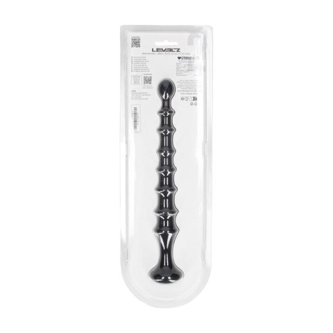 Ribbed Silicone Flared Anal Probe - Black Levelz