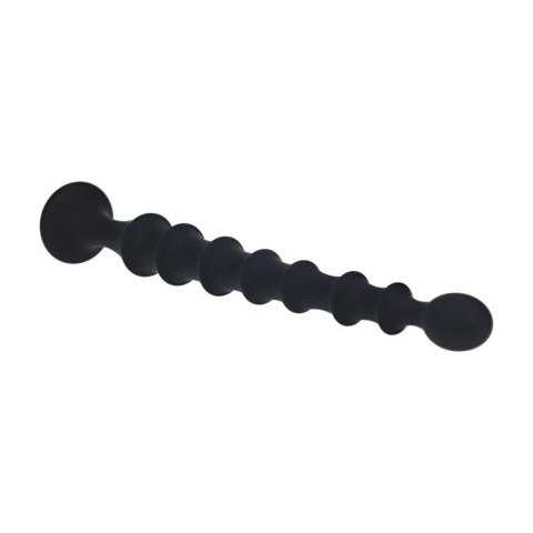 Ribbed Silicone Flared Anal Probe - Black Levelz