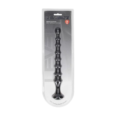 Ribbed Silicone Flared Anal Probe - Black Levelz