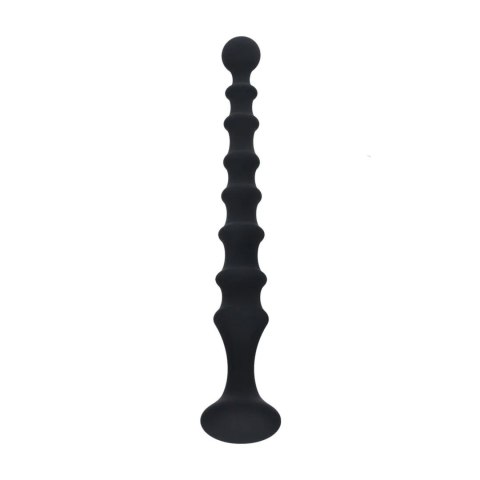 Ribbed Silicone Flared Anal Probe - Black Levelz
