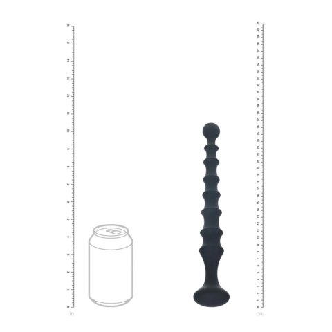 Ribbed Silicone Flared Anal Probe - Black Levelz