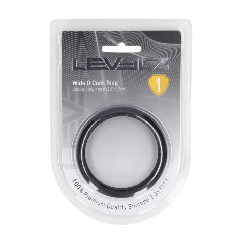 Wide O Silicone Cockring - XXL - 55mm - Black Levelz
