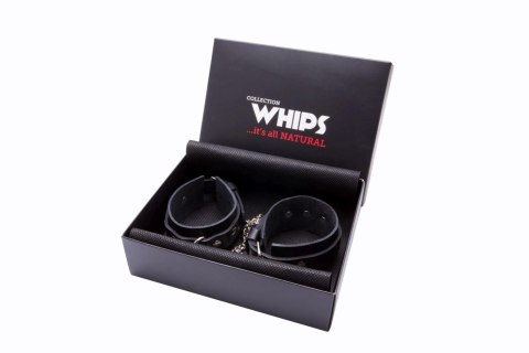 Kajdanki męskie Whips Collection skórzane 4 cm 25 cm łańcuch Whips Collection