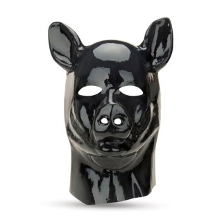 Latex Pig Hood - Black SHOTS