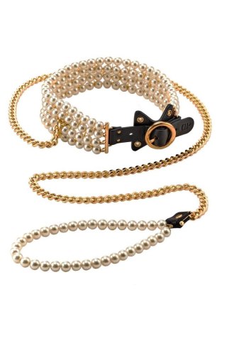 Perłowa obroża ze smyczą Guilty Pleasure Luminous Pearl Guilty Pleasure BDSM