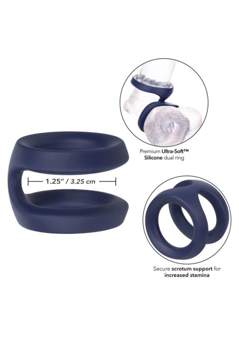Pierścień erekcyjny Viceroy Dual Ring silikonowy niebieski CalExotics