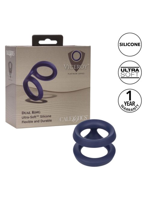 Pierścień erekcyjny Viceroy Dual Ring silikonowy niebieski CalExotics