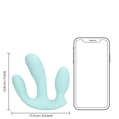 Three-In-One Liquid Silicone Vibrator - Breezy Blue SHOTS
