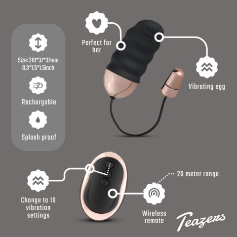 Teazers Ribbed Vibrating Egg With Remote Control ONE-DC B.V.