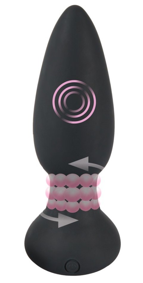 Korek analny rotacyjny Black Velvets pilot USB 14 cm Black Velvets
