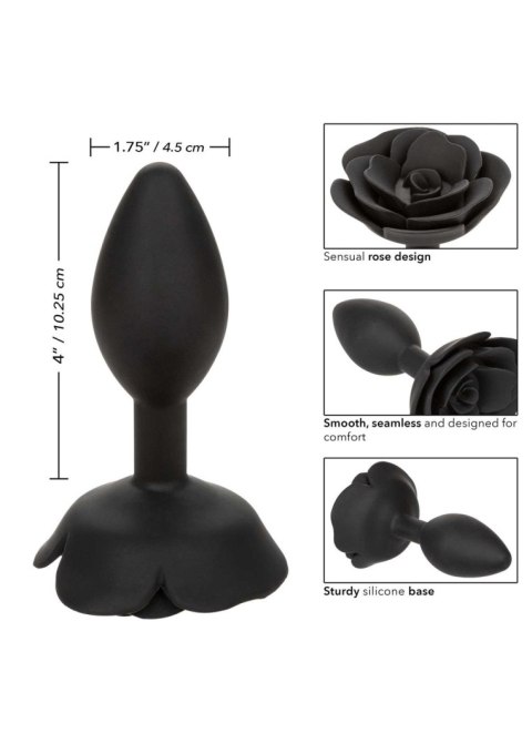 Large Rose Anal Plug Black SCALA