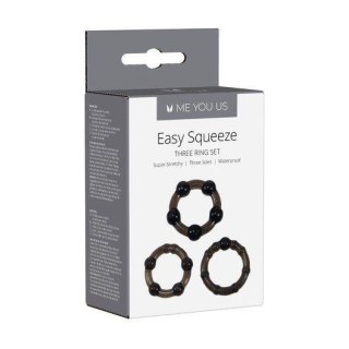 Me You Us Easy Squeeze Cock Ring Set Black ABS - Intimate Distribution (dystrybutor)