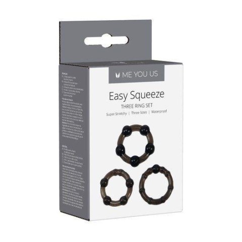 Me You Us Easy Squeeze Cock Ring Set Black ABS - Intimate Distribution (dystrybutor)