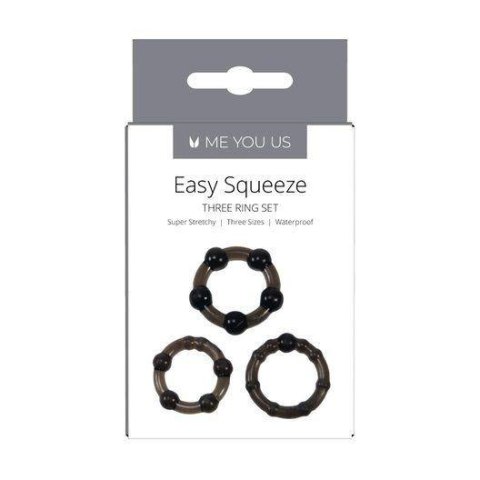 Me You Us Easy Squeeze Cock Ring Set Black ABS - Intimate Distribution (dystrybutor)